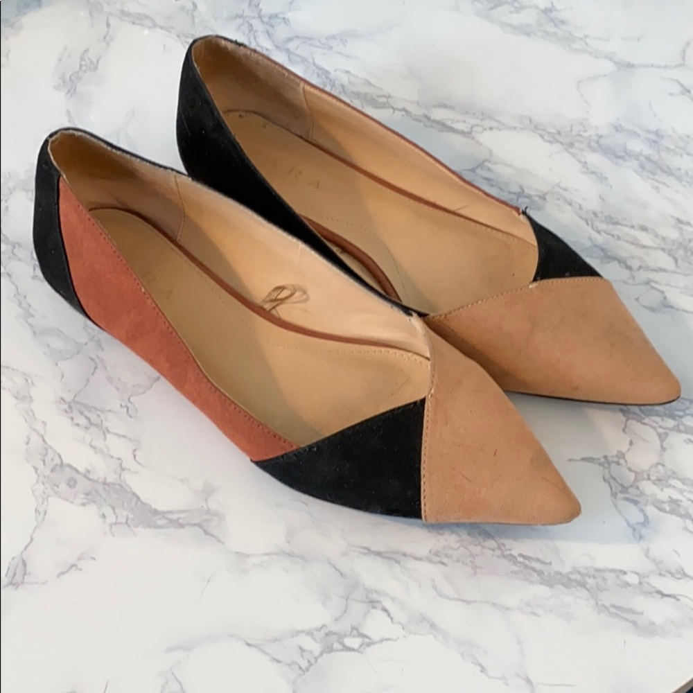 Zara shoes color block flats sz 41